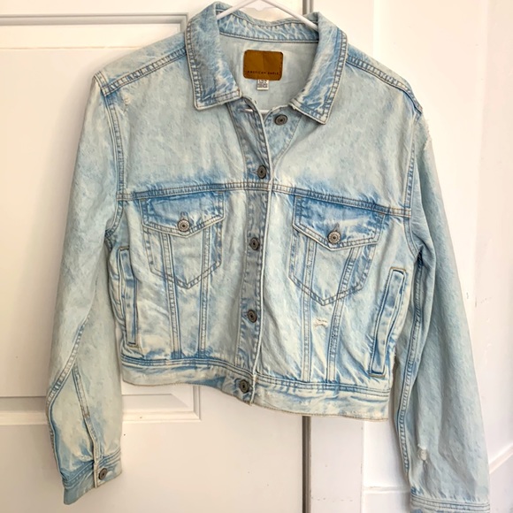 American Eagle Outfitters Jackets & Blazers - AMERICAN EAGLE OUTFITTERS Light Blue DISTRESSED Jean Jacket